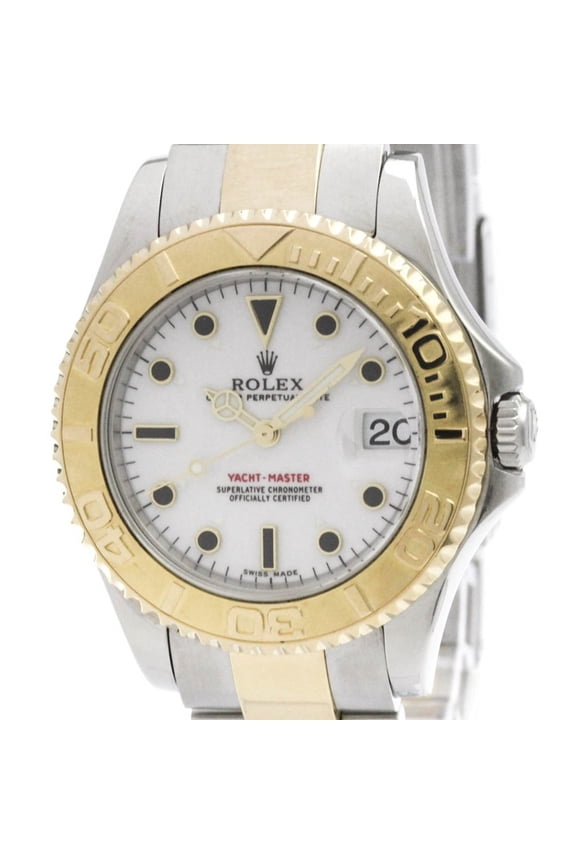 Pre-Owned ROLEX Yacht-Master A Serial 18K Yellow Gold Steel Automatic Unisex Watch168623