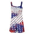 thumbnail image 5 of FASHOFT Womens 4th of July Overalls Shorts Romper American flag Print Festival Jumpsuits Work Bibs Coveralls Gifts for Women White L, 5 of 5