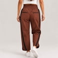 thumbnail image 2 of Carlikeit Women's Wide Leg Track Pants 2026 Lightweight Baggy Y2K Pants with Contrast Stripes Drawstring Elastic Waist Casual Parachute Trousers, 2 of 7