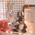 thumbnail image 1 of Wangsaura Stuffed Toy, Easter Rabbit Shaped Doll Plush Toy with Plaid Scarf, 1 of 7