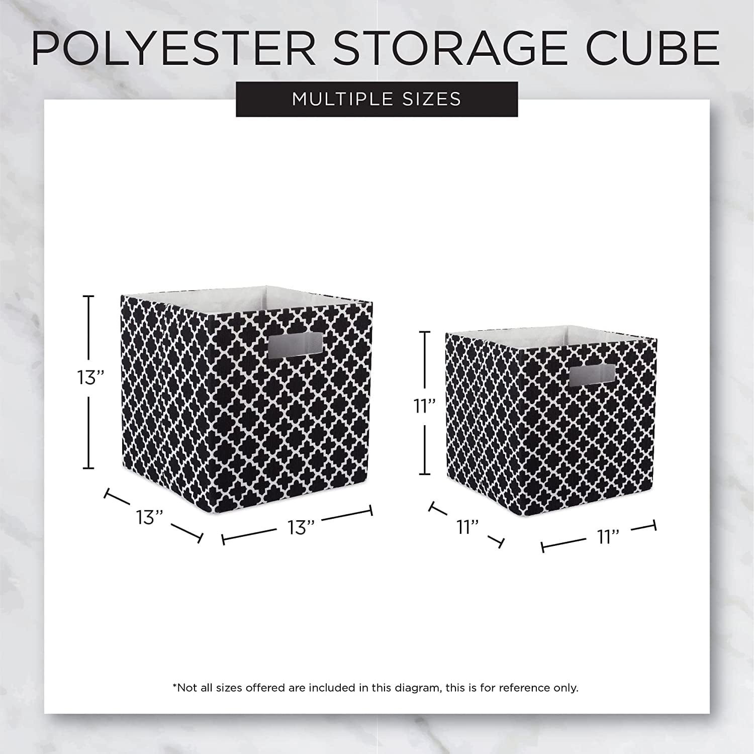 DII 11" Square Polyester Cube Lattice Storage Bin in Gray (Set of 4)
