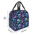 thumbnail image 3 of Salouo Skull flower cute for Unisex Lunch Bag Leakproof Lunch Tote Large Capacity Reusable Insulated Lunch Box Cooler Lunch Container for Work/Office/Picnic/Travel-Black, 3 of 8