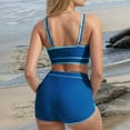 thumbnail image 6 of Aueoeo Women's 3 Piece Full Zipper Long Sleeve Swimsuits & Sleeveless Cutout Tank Built in Bra & Boyshorts Swim Suit, 6 of 6