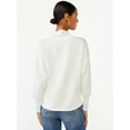 thumbnail image 5 of Scoop Women's and Women's Plus Ultimate Scubaknit V Neck Sweatshirt, Sizes XS-4X, 5 of 5