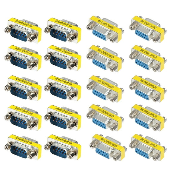 Adaptador acoplador cambiador de género de cable serie de 9 pines RS-232