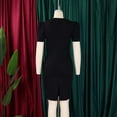 thumbnail image 4 of AURA Plus Size Bodycon Midi Dress Ruffle Detail High Waist Crewneck Short Sleeve Elegant Summer Office Dress with Zipper, 4 of 9