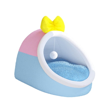Cat Bed Puppy Kennel with Play Ball  Comfortable Dog Beds  Soft Plush Nonslip Cat Sleeping Bed  Pet Bed Winter Warm Nest for Indoor