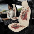 thumbnail image 2 of Xixirimido Car Seat Covers Front Seats Leather Universal Fit for Cars, Vans, Trucks, SUV, Set of 5 Car Seat Protector with Seatbelt Covers & Center Console Cover, Deer Bird Maple Leaf, 2 of 8