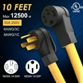 thumbnail image 5 of RV/EV Power Extension Cord  NEMA 14-50P Male to 14-50R Female, 10FT, Heavy Duty 6/3+8/1 Gauge, STW Wire with Grip Handle, UL Listed, 4 Prong 50 Amp, 5 of 8