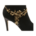 thumbnail image 3 of Women Gold Metal Chain Boot Bracelet Shoe Anklet Peacock Charm, 3 of 11