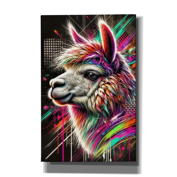 Epic Graffiti 'Alpaca Abstract' by Rey Klimt Canvas Wall Art, 26" x 40"