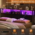 thumbnail image 5 of Homieasy Headboard for King Size Bed with Storage, Headboards with Outlets, USB Ports and LED Light, King Size Head Board Only, Height Adjustable, Reversible, Sturdy and Stable Headboard, Black, 5 of 7