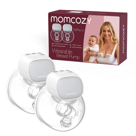 Momcozy S9 Pro-V Hands Free Electronic Wearable Breast Pump, 2Pack, Gray.