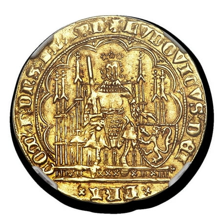 County of Flanders Gold Chaise d'Or (1346-1384 AD) MS-63 NGC