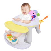 Transer Foldable Baby Walker,2 In 1 Toddler Walker Bouncer, Learning-Seated, Walk-Behind, Music, Adjustable Height, High Back Padded Seat, Detachable Trampoline Mat, Activity Walker With Toys