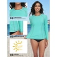 thumbnail image 3 of Sociala Rash Guard for Women Long Sleeve Swim Shirt Sun Protection Swimsuit Swim Top, 3 of 7