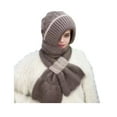 thumbnail image 2 of LShunze Winter Knit Hat Scarf Set Large Head Circumference Elastic Warm Riding Hat Outdoor Activities Travel Cycling Headwear, 2 of 8