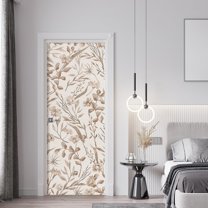 Idea4wall 2pcs Vintage Botanical Timeless Floral and Leaves Brown Wall Murals, Removable Self-Adhesive Stick Wallpaper Large Wall Stickers for Home Decorative, 48"x132"