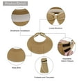 thumbnail image 5 of Simplicity Beach Roll-Up Beach Straw Sun Visor Hat with Bow, 283_Natural, 5 of 6