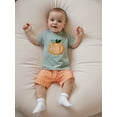 thumbnail image 6 of BemeyourBBs Baby Boys Halloween Outfits Pumpkin Pattern T-Shirt Andplaid Shorts, 6 of 8