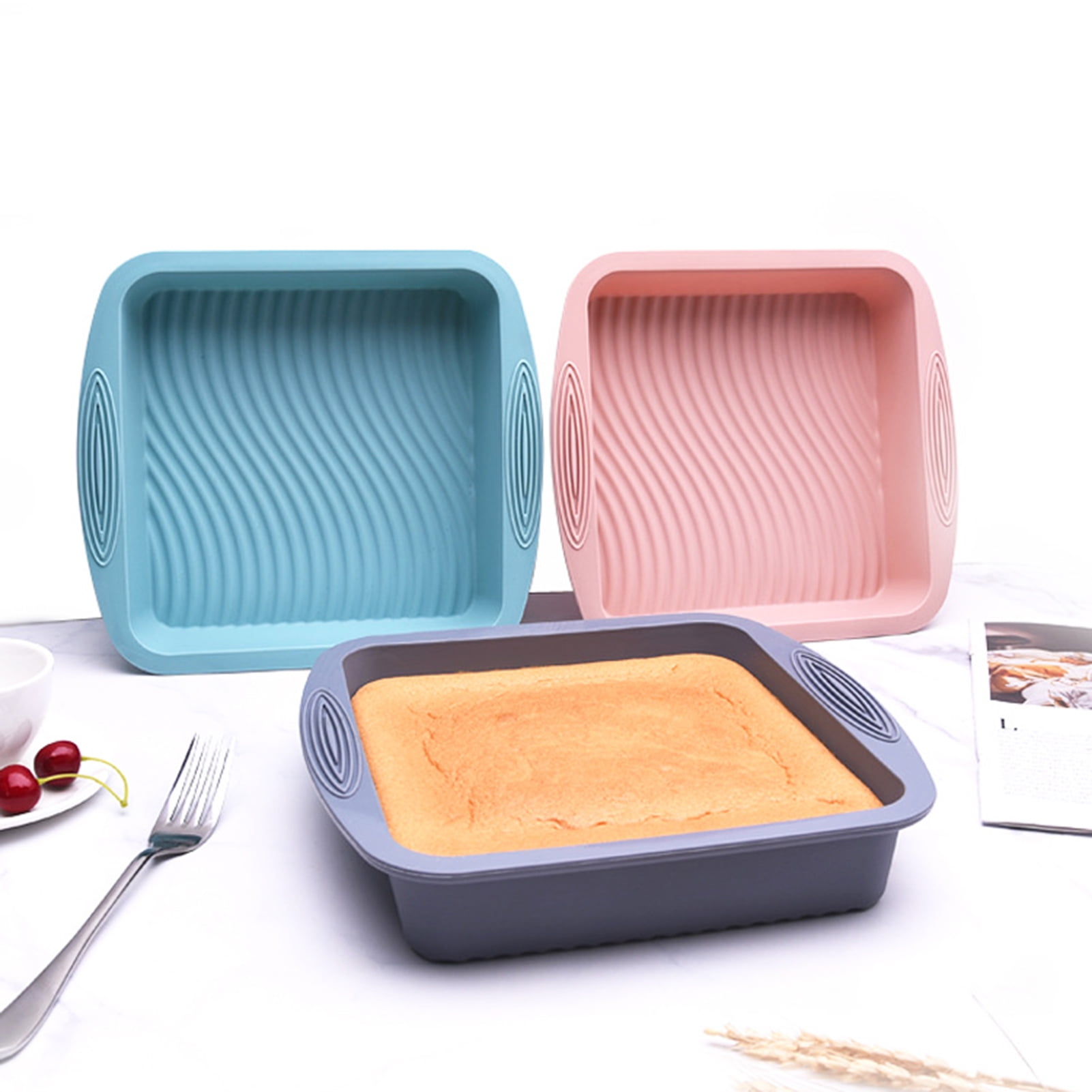 Square Silicone Cake Corrugated Baking Bread Baking Pan High Temperature  Resistant Baking Silicone Cake Mold Easy To Wash For Restaurants - Temu