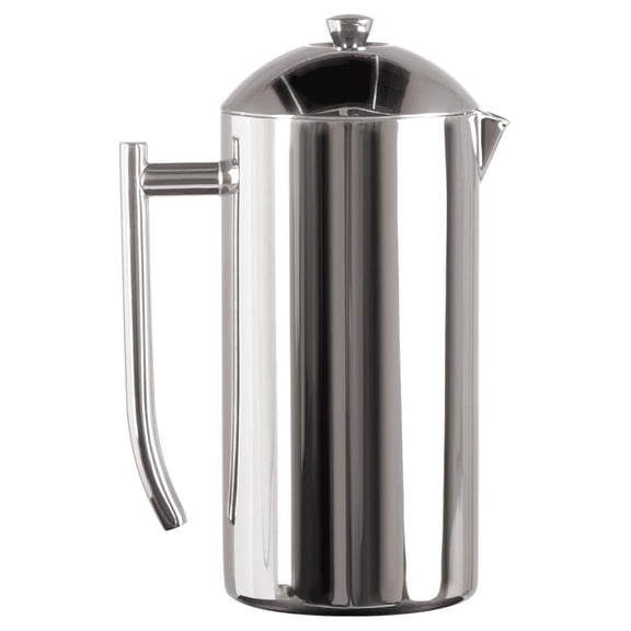 French Press Coffee Maker - 23 oz, Polished Double-Wall Stainless Steel - Insulated French Press for Camping - All Stainless Steel Coffee Maker