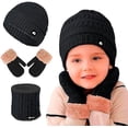 thumbnail image 1 of Juego de Gorro Bufanda y Guantes de Invierno Bluelander a Prueba de Viento Negro, 1 of 4