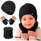 thumbnail image 1 of Juego de Gorro Bufanda y Guantes de Invierno Bluelander a Prueba de Viento Negro, 1 of 4