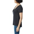 thumbnail image 2 of Ella Moss Women's Plus Sz Top 2X V-Neck Lace Short Sleeve Black, 2 of 4