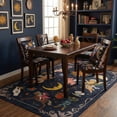 thumbnail image 3 of 6x9 Sun and Moon Celestial Cottagecore Area Rug, Vintage Boho Washable Low Pile Non-Slip Tapestry Rug for Living Room Bedroom, Navy Blue, 3 of 5