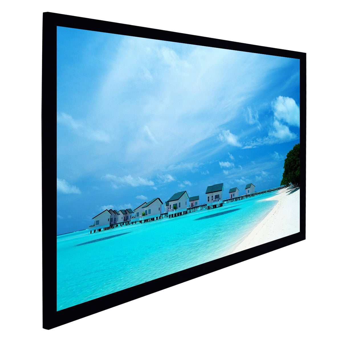 Costway 100" Aluminum Fixed Frame 169 Projector Screen Velvet Matte