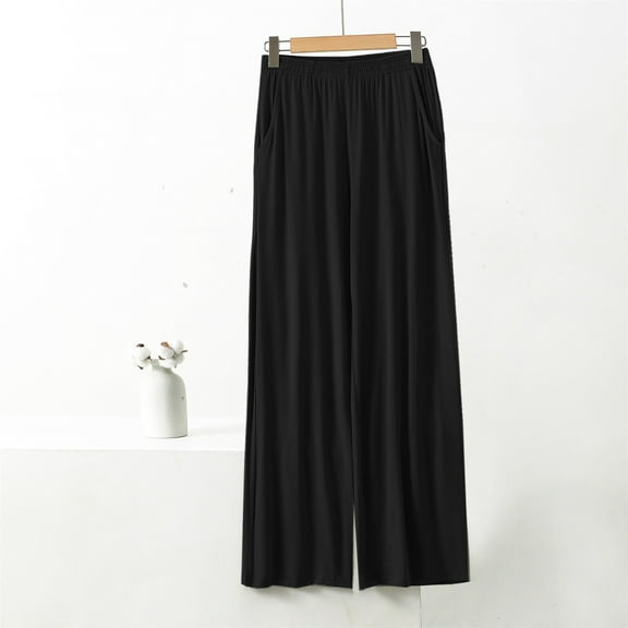 Women's Casual Pants Pajama Pants For Women In Summer Can Be Worn Loose Large Size Pocket Pants Loose Wide Leg Pants For Women'S Home Pants,Black Women's Casual Pants XXXXL