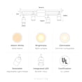 thumbnail image 4 of Shura White 4-Light Square Ceiling Light with Rotatable Heads, Integrated LED Bulbs, 3000K, 4 of 8