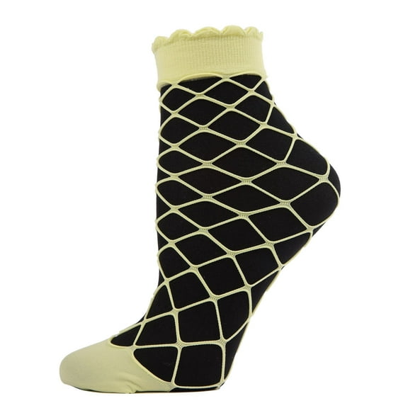 MeMoi Maxi Fishnet Socks with Scalloped Cuffs - Mens - Male