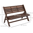 thumbnail image 3 of 2-Seater Wooden Outdoor Bench, Foldable Garden Bench, Carbonised Finish, 3 of 10