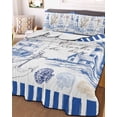thumbnail image 2 of Quilts Twin XL Size, Navy Blue Coastal Soft Comforter Bedding Set for Bed, Summer Nautical Lighthouse Starfish Lightweight Quilted Bedspread with Pillow Cover(2 Pieces) for All Season, 68x98 Inch, 2 of 6