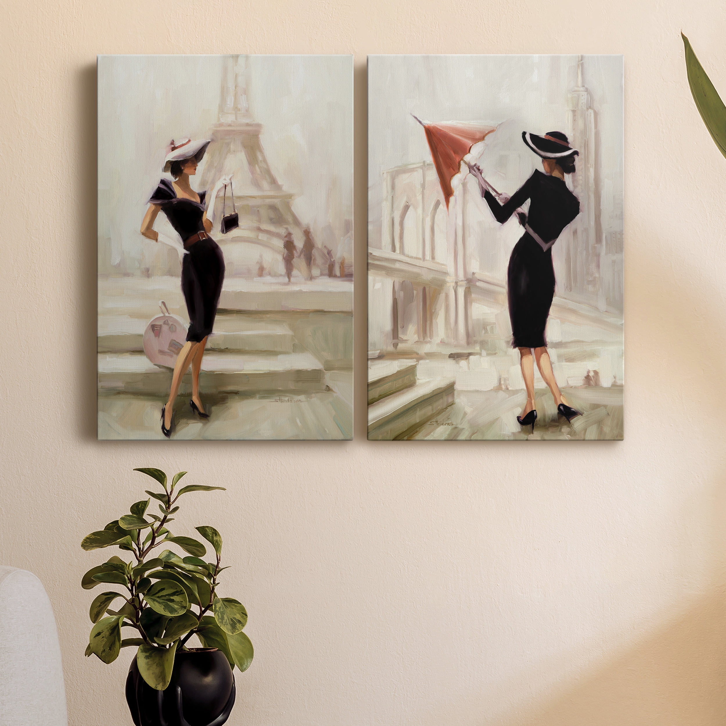 Love, From Paris Premium Gallery Wrapped Canvas - Ready to Hang - Set of 2 - 18 x 27 Each