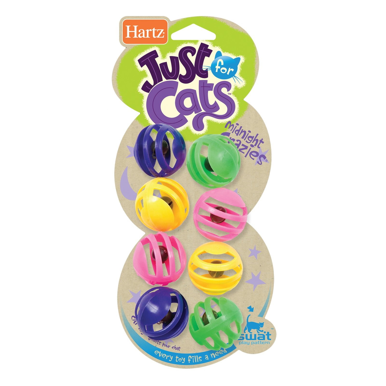 Hartz Just for Cats Midnight Crazies Cat Toy, 7 Count