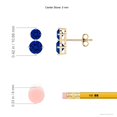 thumbnail image 2 of ANGARA Lab Grown 1.2 Ct Blue Sapphire Two Stone Stud Earrings for Women in 14K Yellow Gold (Size-5mm) | September Birthstone, Anniversary, Jewelry Gift for Women | Lab-Grown Blue Sapphire Earrings, 2 of 5