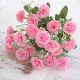 thumbnail image 3 of Flor de clavel artificial oficina en casa decoración floral fiesta de boda tela de seda ramo de flores falsas, rosa 4 Piezas Kearding HA6616-04B*4, 3 of 5