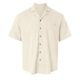 thumbnail image 2 of Caqnni Men's Casual Short Sleeve Button Down Shirts Linen Beach Summer Shirts (Beige,L), 2 of 5