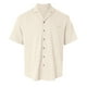 thumbnail image 2 of Camisas Para Hombre Manga Larga De AlgodóN Camisa de manga corta de playa suelta informal de verano para hombre (Beige, XL), 2 of 5