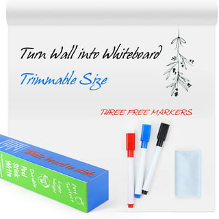 Self Adhesive White Board Paper, Easy Peel and Stick Dry Erase, 78.7 x  17.7, 1 Roll