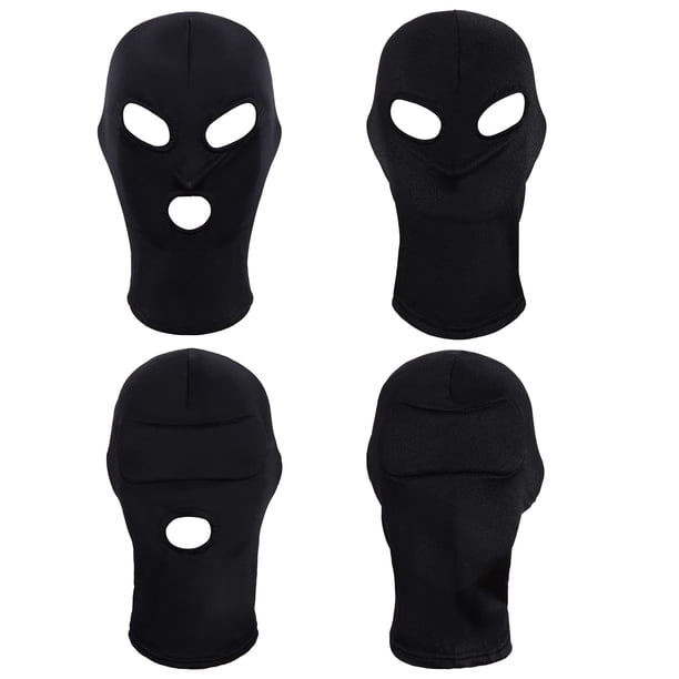 Máscara con capucha Zentai para Halloween, Miayon, cubierta completa, spandex, negra