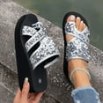 thumbnail image 5 of HAOTAGS Summer Wedge Sandals for Women Comfortable Walking Platform Sandals Silver Size 9.5, 5 of 6