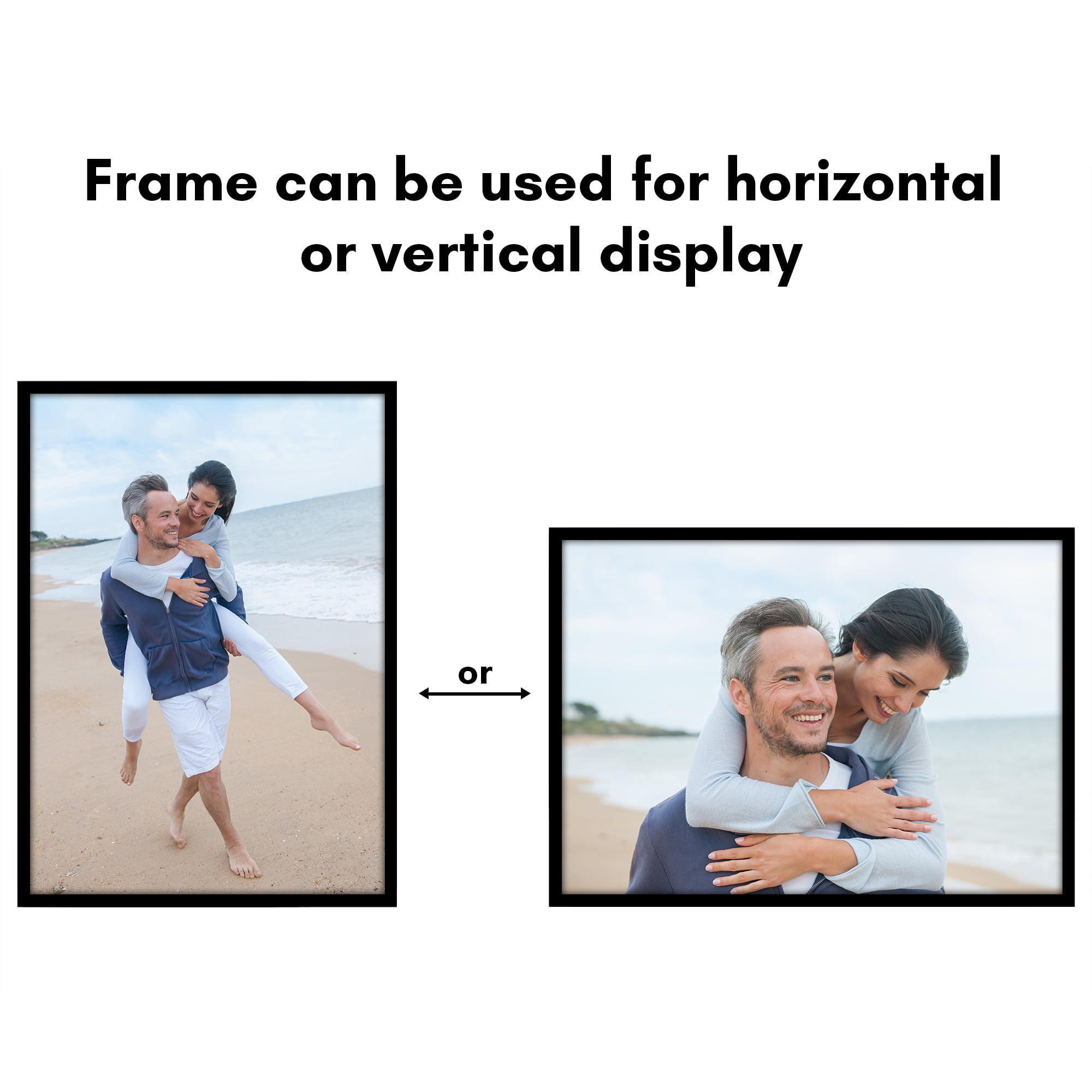 Americanflat 17x24 Picture Frame with Polished Plexiglass Streamline Collection Thin Border Wall - Black