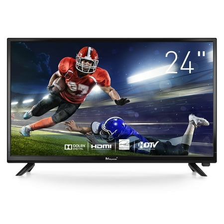 MYONAZ 24" LED TV HD Televisions (1080p) with Flat Screen TV 24 inch,Ultra Slim Flat Television 24 inch High Resolution,1 HDMI,1 USB Ports,PC Audio,RF,VGA