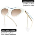 thumbnail image 3 of Gafas de sol de moda para mujer, estrechas, con forma de ojo de gato y cadena de metal, patillas H, 3 of 5