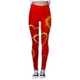 thumbnail image 4 of Conairie Women Workout Leggings Valentine Heart Graphics Slim Fits Elastic High Waisted Yoga Pants Comfort Soft Tummy Control Holiday Casual Tights Red XL, 4 of 5