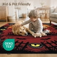 thumbnail image 4 of ODIKA 8'x10' Washable Area Rug Non-Shedding, Easy Care, Eerie Spooky Bats Gothic Skull Motif Halloween Flowing Dynamic for King Size Bedroom Under Bed, Master Suite, 4 of 7